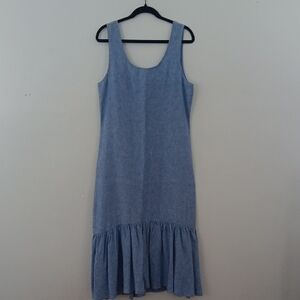 Ralph Lauren Linen Ruffle Hem Dress #3405